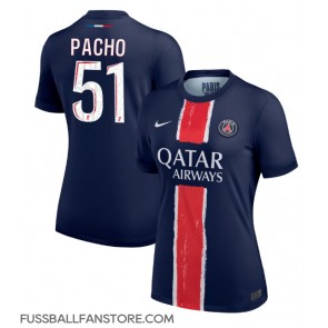 Paris Saint-Germain Willian Pacho #51 Replik Heimtrikot Damen 2024-25 Kurzarm